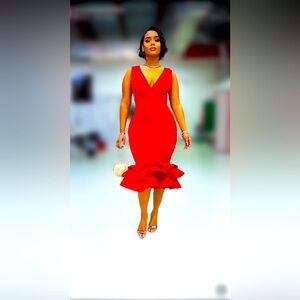 RED-SEQUINS CROCHET JUMPSUIT, medium